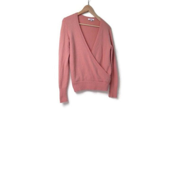 Madewell Faux Wrap Pink Pullover Sweater XS - Picture 2 of 6